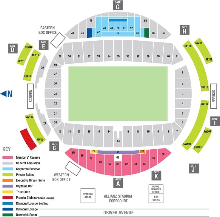 Zemljevid allianz arena sedež 