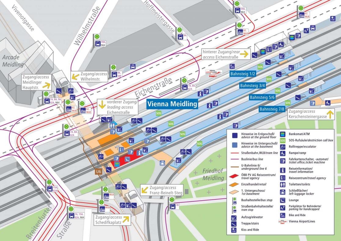 münchen železniške postaje platformo zemljevid