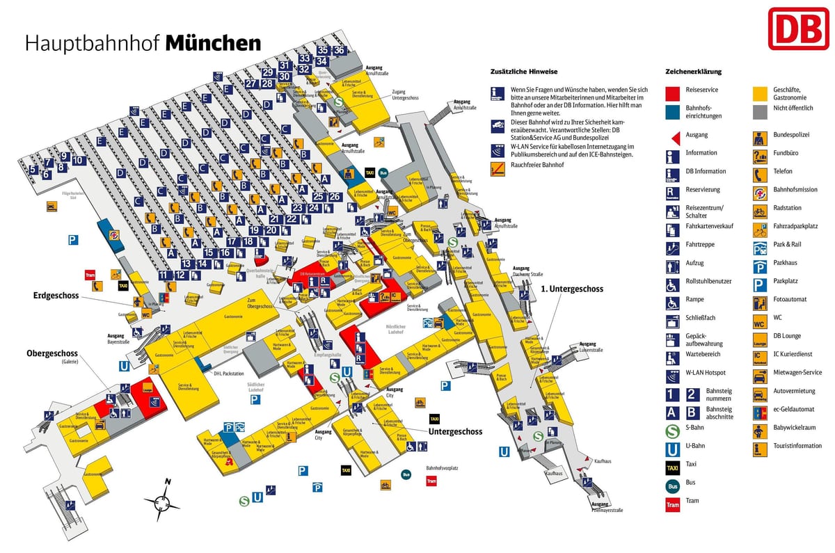Zemljevid münchnu hbf postaja