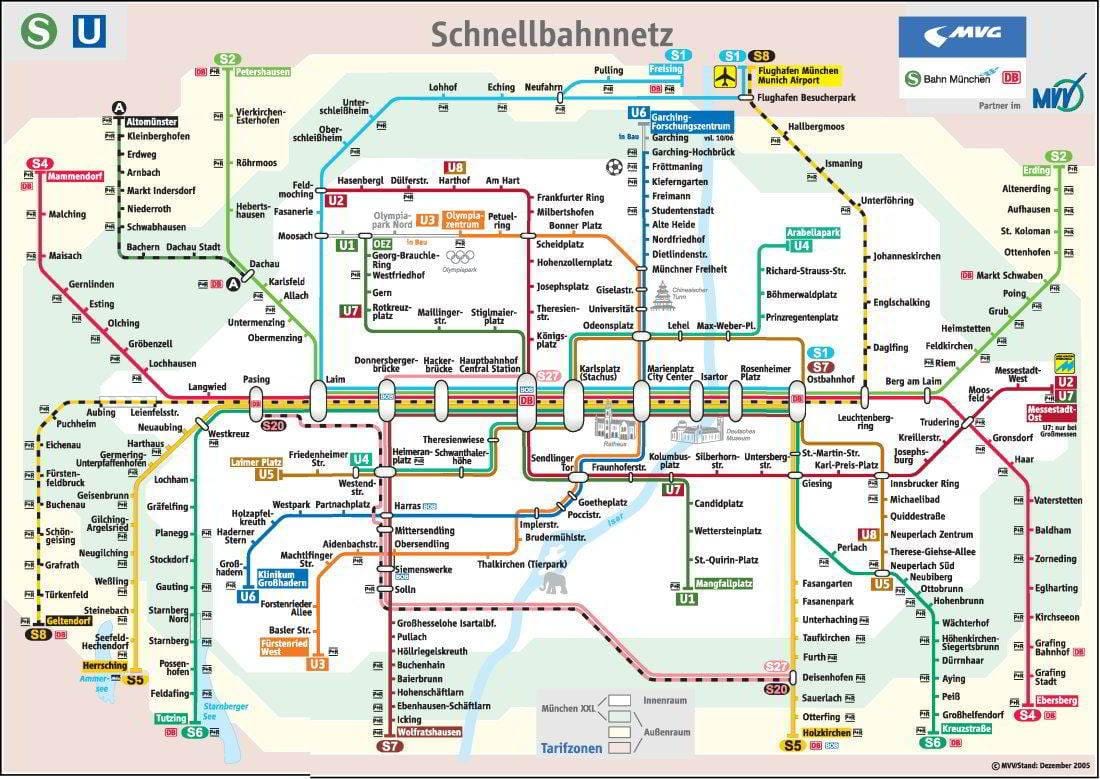 münchen metro zemljevid