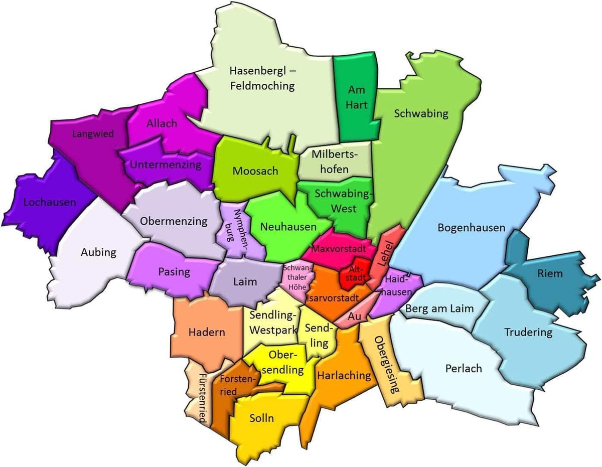 münchen okolišev zemljevid