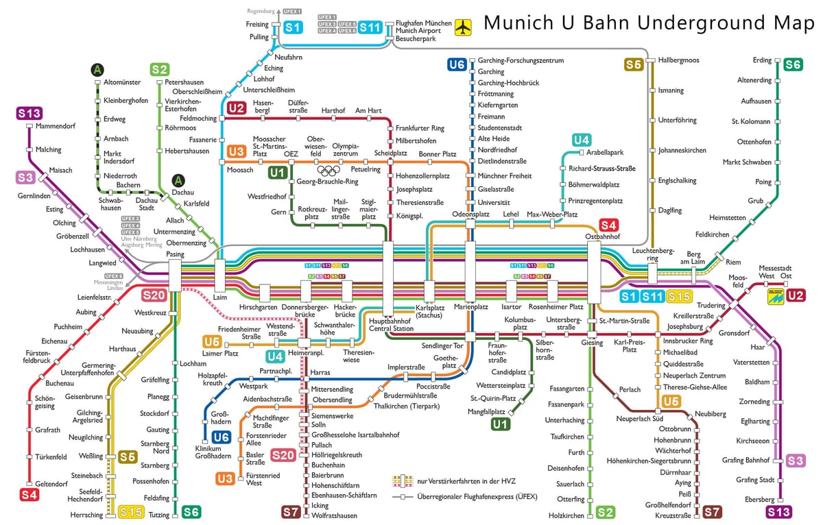 munchen u bahn zemljevid