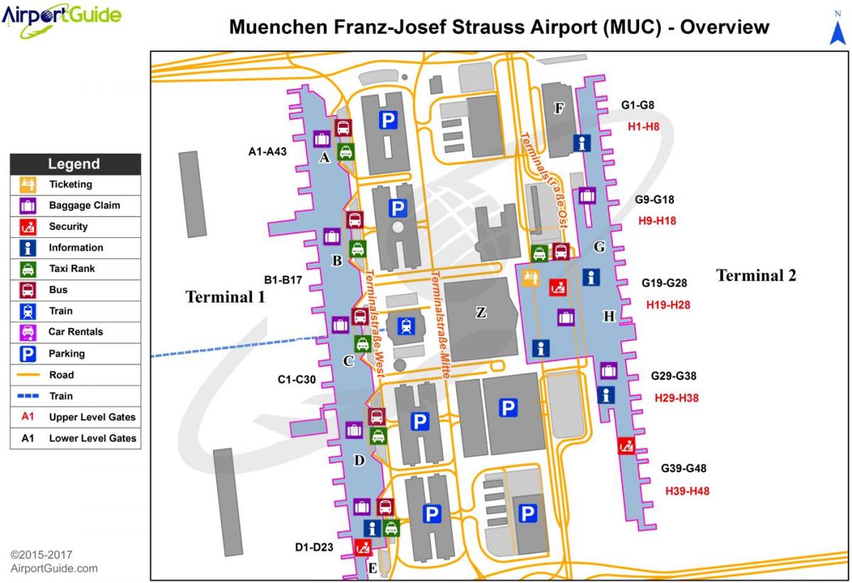 münchen mednarodno letališče zemljevid