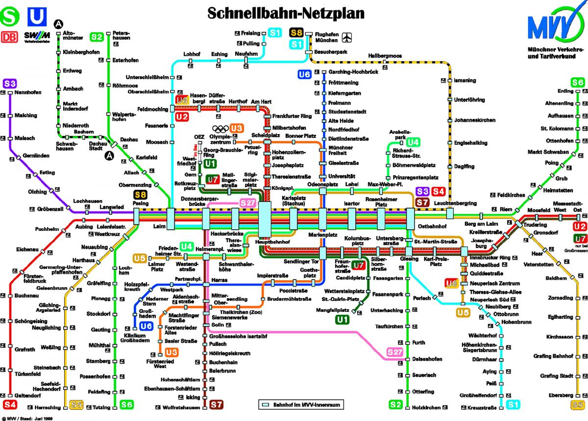 Zemljevid munchen metro