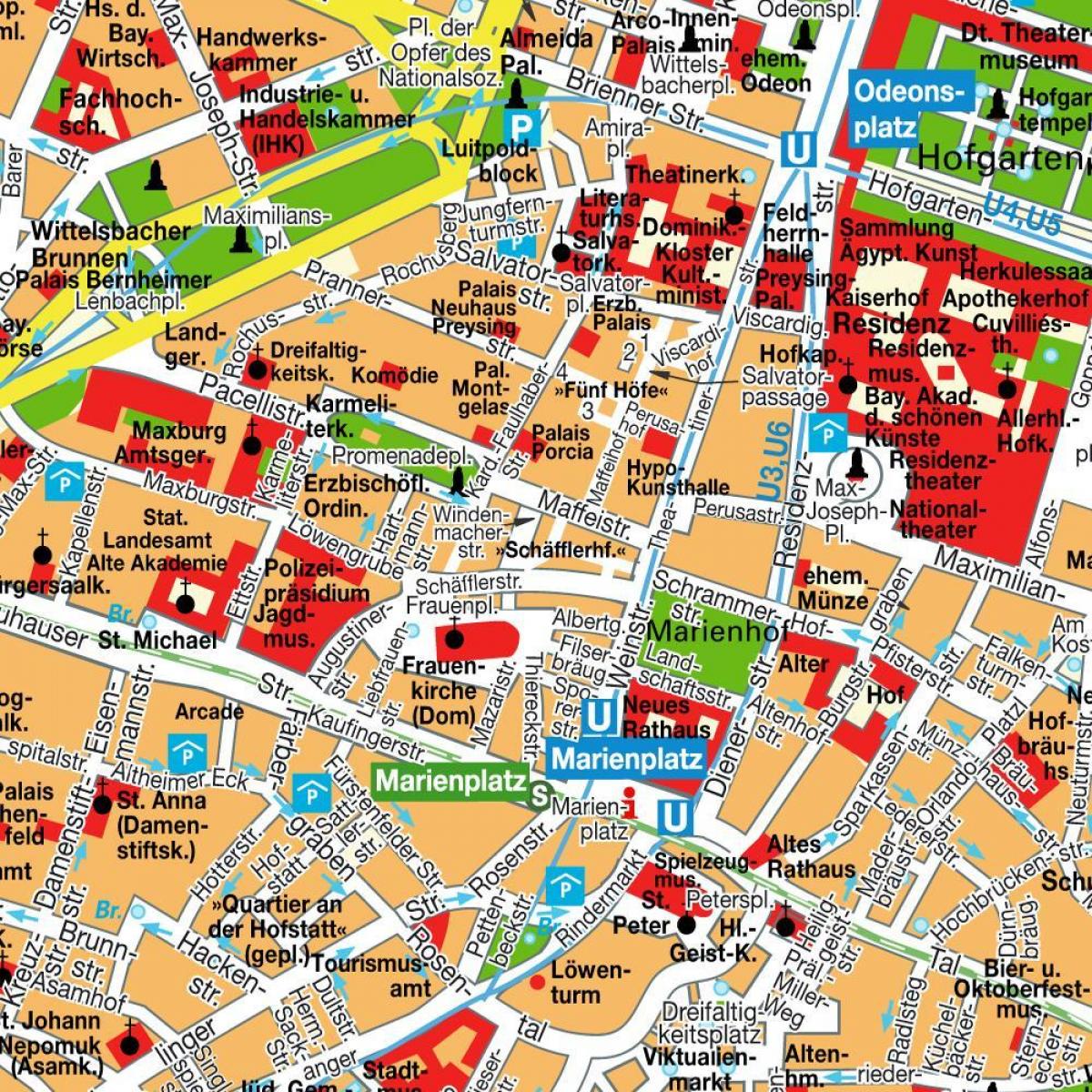 ulici zemljevid münchna mestnega jedra