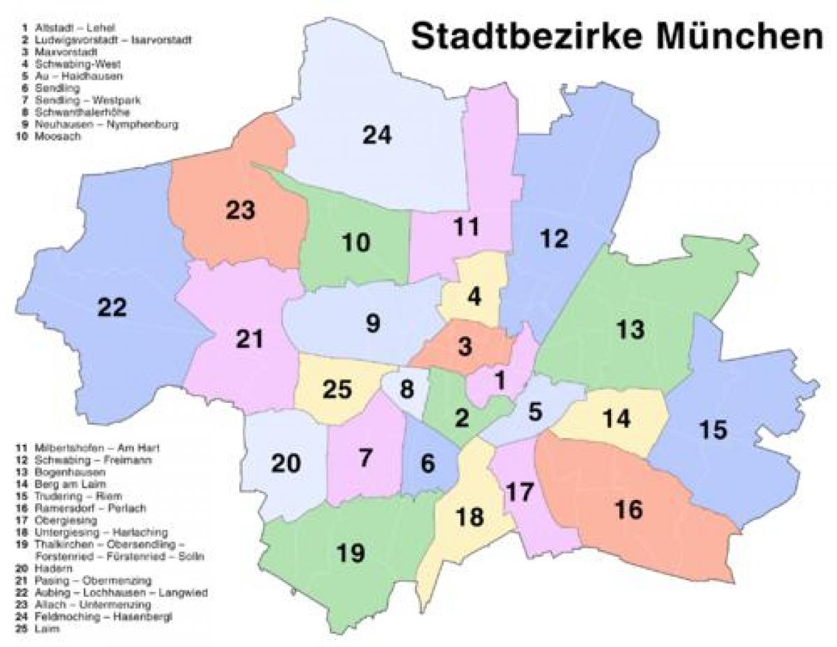 münchen področju zemljevid