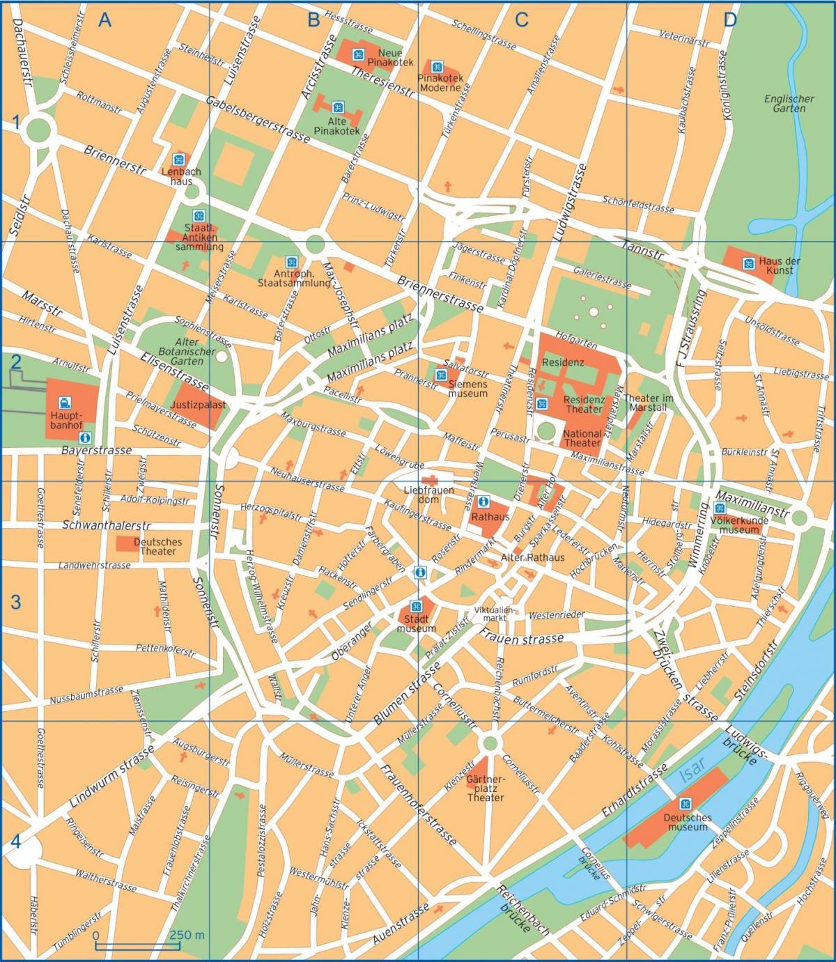 ulici zemljevid, münchen, nemčija