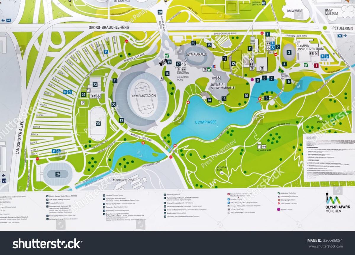 Zemljevid münchenski olimpijski park