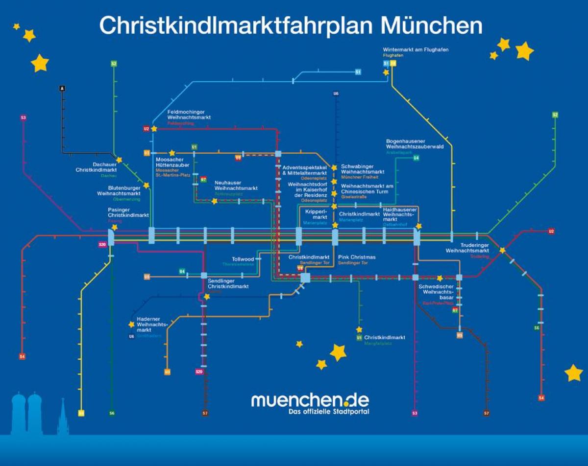 Zemljevid münchnu trgih, božič