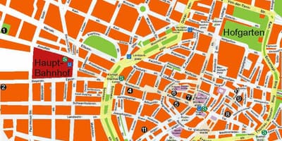 Zemljevid münchnu pivo dvorane