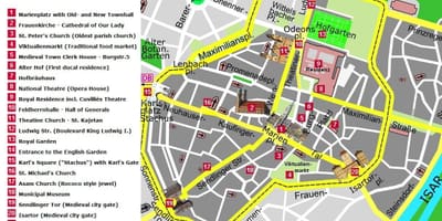 München zanimive točke zemljevid