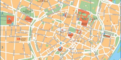 Ulici zemljevid, münchen, nemčija