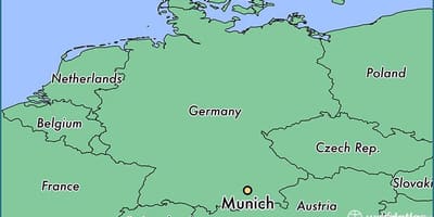 München, nemčija na zemljevidu