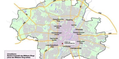 Zemljevid münchnu zeleni pas