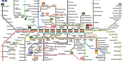 Zemljevid podzemne železnice münchen, nemčija